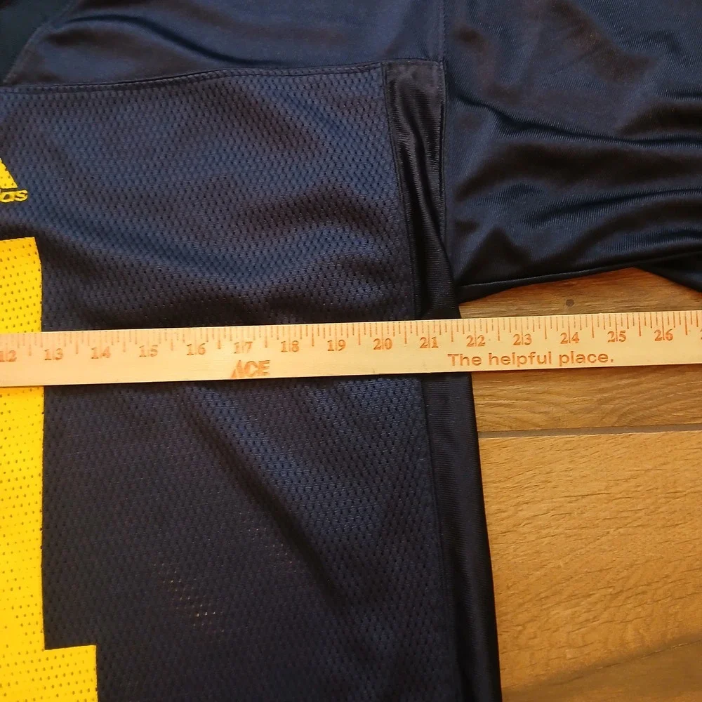 Michigan Wolverines Football Jersey Mens Medium Navy Blue #1 Adidas Mesh